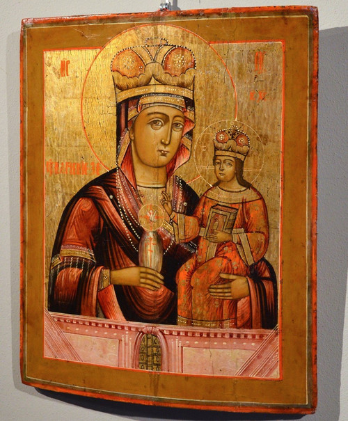 Alte Ikone „Madonna mit Kind“, Russland (Moskau) 18. Jahrhundert