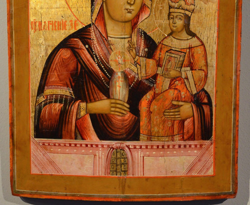 Alte Ikone „Madonna mit Kind“, Russland (Moskau) 18. Jahrhundert