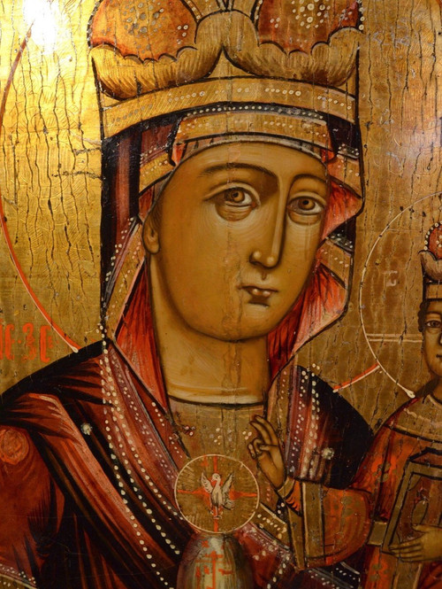 Alte Ikone „Madonna mit Kind“, Russland (Moskau) 18. Jahrhundert