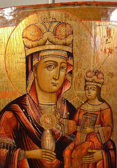 Alte Ikone „Madonna mit Kind“, Russland (Moskau) 18. Jahrhundert