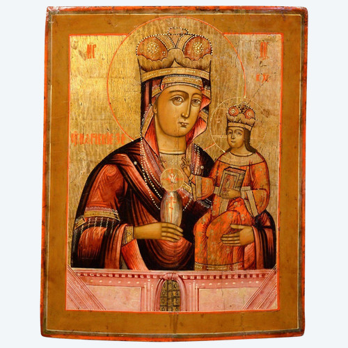 Alte Ikone „Madonna mit Kind“, Russland (Moskau) 18. Jahrhundert