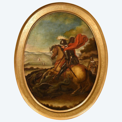 St. George Defeats The Dragon, Follower Of Raphael Sanzio (urbino, 1483 - Rome, 1520) 