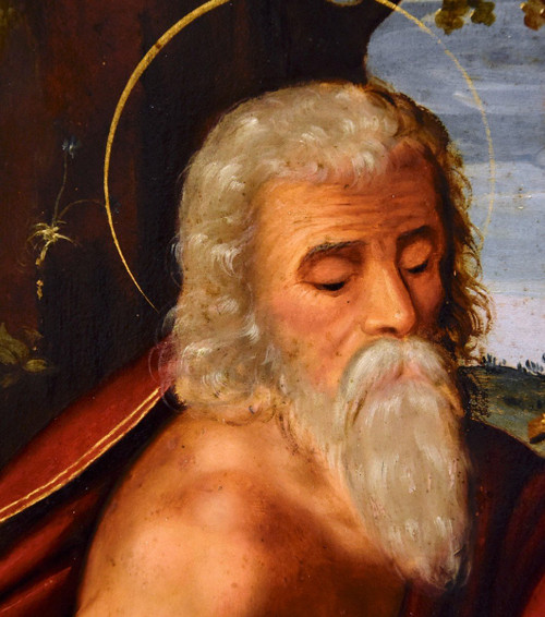 Öl auf Kupfer „Heiliger Hieronymus“, Kreis Giuseppe Mazzuoli