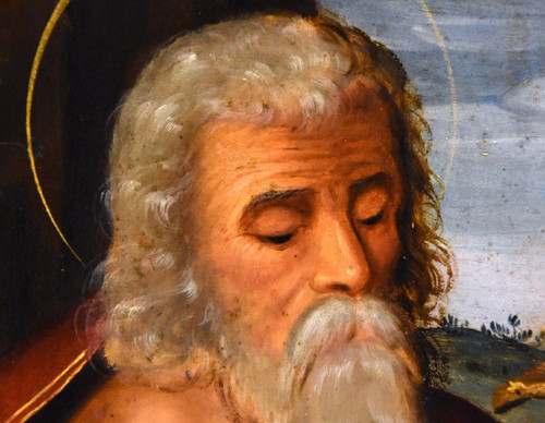 Öl auf Kupfer „Heiliger Hieronymus“, Kreis Giuseppe Mazzuoli