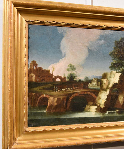 Latium-Landschaft Mit Dem Tiber Und Einem Ruinierten Bogen, Umkreis von Paolo Anesi (Rom 1697 - 1773)