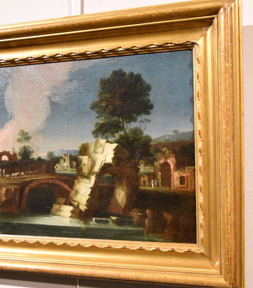 Latium-Landschaft Mit Dem Tiber Und Einem Ruinierten Bogen, Umkreis von Paolo Anesi (Rom 1697 - 1773)