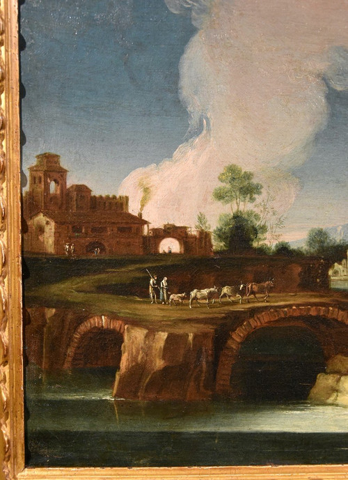 Latium-Landschaft Mit Dem Tiber Und Einem Ruinierten Bogen, Umkreis von Paolo Anesi (Rom 1697 - 1773)