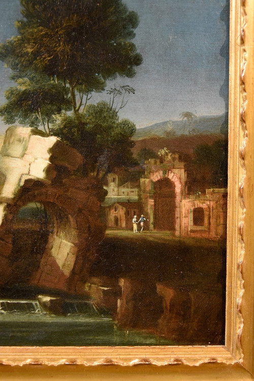 Latium-Landschaft Mit Dem Tiber Und Einem Ruinierten Bogen, Umkreis von Paolo Anesi (Rom 1697 - 1773)