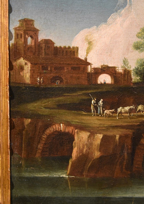 Latium-Landschaft Mit Dem Tiber Und Einem Ruinierten Bogen, Umkreis von Paolo Anesi (Rom 1697 - 1773)