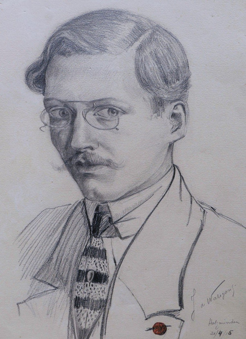 J. de WANGEN, Portrait of a young man with glasses