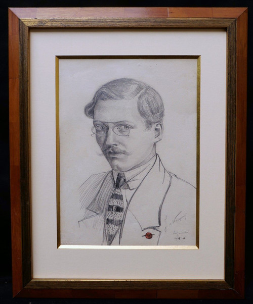 J. de WANGEN, Portrait of a young man with glasses