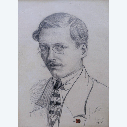 J. de WANGEN, Portrait of a young man with glasses