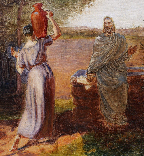 Scuola FRANCESE 1860 circa, Cristo e la Samaritana