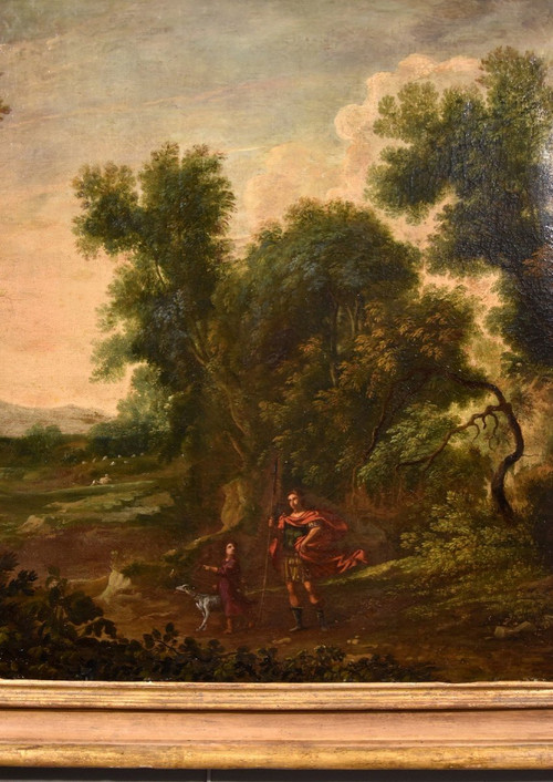 Paesaggio boschivo con l'Arcangelo Raffaele e Tobiolo