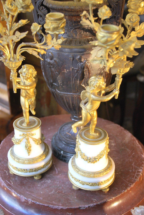 Coppia Di Candelieri Putti Napoleone III