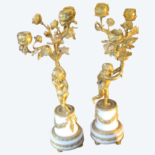 Coppia Di Candelieri Putti Napoleone III