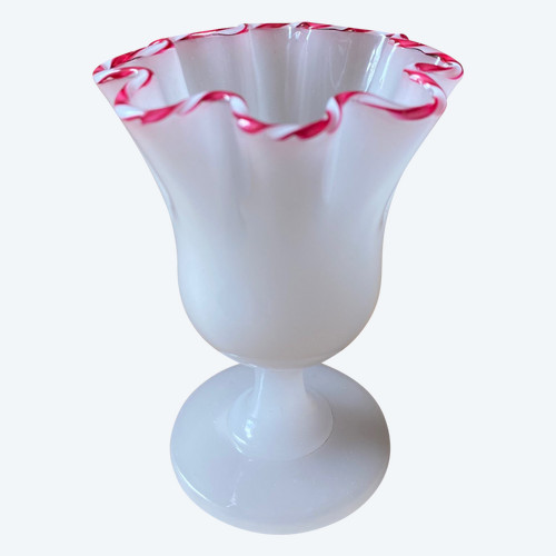 Clichy - papermaker's vase in opaline rice paste