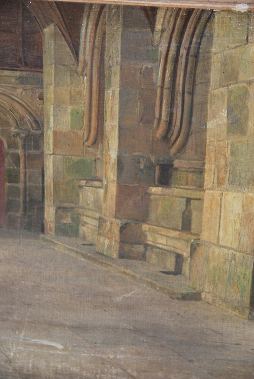 Le Mont Saint Michel  Intérieur , Huile Signée De D 'entragues