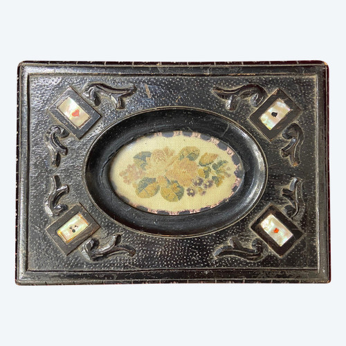 Card Game Box in Pearwood with Mother-of-Pearl Inlay - Napoleon III Period