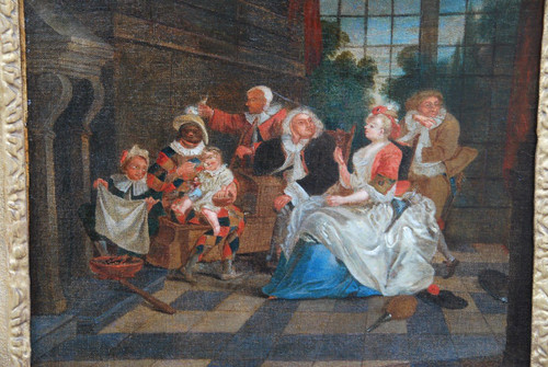 Arlequin, Scène d'Intérieur, XVIIIe siècle