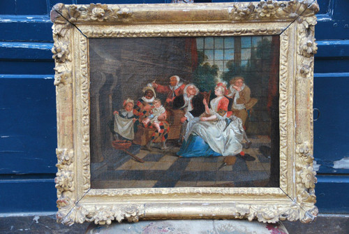 Arlequin, Scène d'Intérieur, XVIIIe siècle