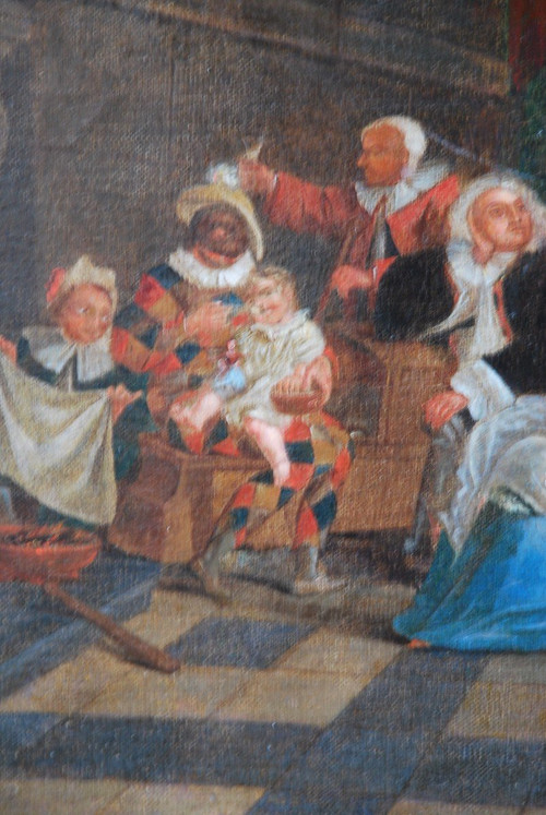 Arlequin, Scène d'Intérieur, XVIIIe siècle