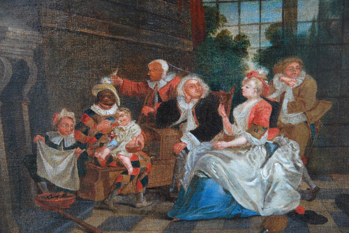 Arlequin, Scène d'Intérieur, XVIIIe siècle