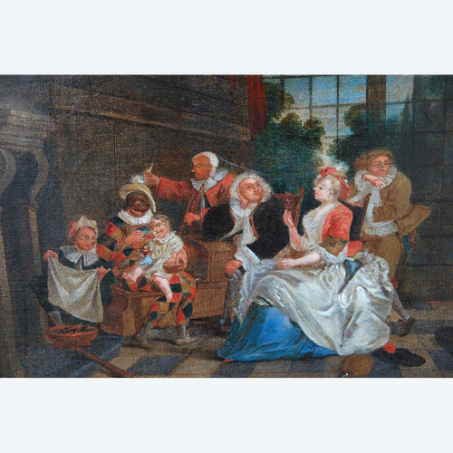 Arlequin, Scène d'Intérieur, XVIIIe siècle