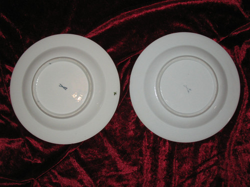 Pair of Saxony porcelain plates with floral decoration, 18th century