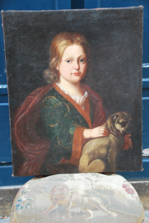 Child with dog school Late 17th century