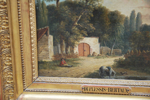 Paysage De Campagne Attribué à Duplessis Bertaux XIXe siècle