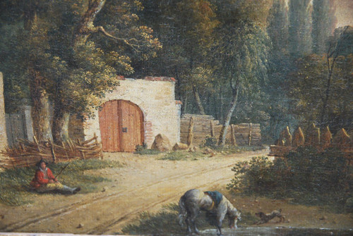Paysage De Campagne Attribué à Duplessis Bertaux XIXe siècle