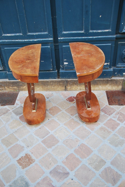 Coppia di piccole console in mogano Inghilterra