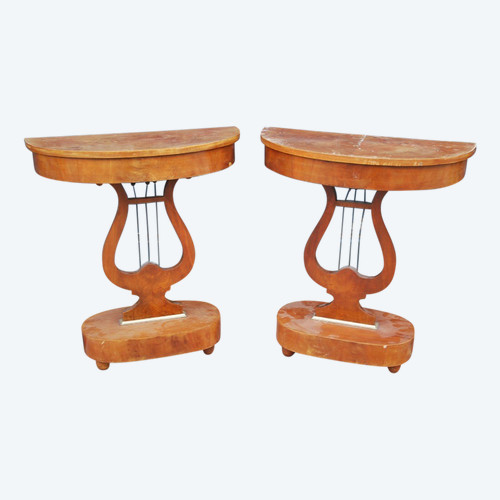 Coppia di piccole console in mogano Inghilterra