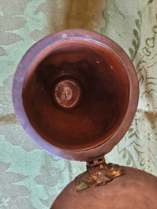 Pot à tabac à tête de faune en grés époque Napoleon III
