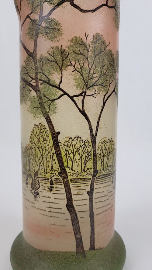 Vase en verre émaillé Legras