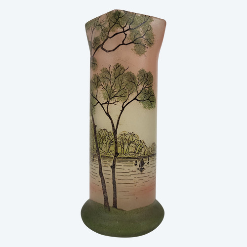 Vase en verre émaillé Legras
