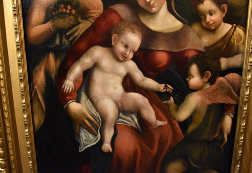 Madonna col Bambino, due angeli e Giovanni Battista, Scuola di Antonio Allegri, Correggio