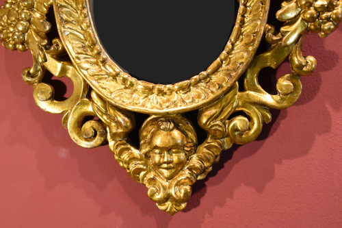 Pair Of Carved And Gilded Mirror Cabinets 'in The Manner Of Sansovino', Venice 18th Century