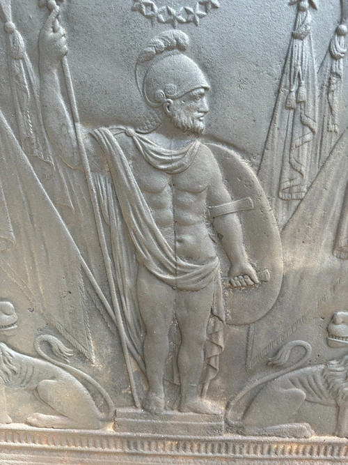 PLAQUE DE CHEMINEE NEOCLASSIQUE LE DIEU MARS