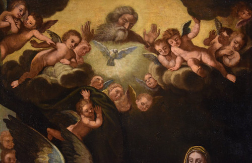 L'Annonciation, Girolamo Bonini, Dit Anconitano (Ancône 1600 - Bologne 1680 c.)