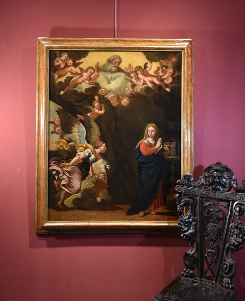 L'Annonciation, Girolamo Bonini, Dit Anconitano (Ancône 1600 - Bologne 1680 c.)