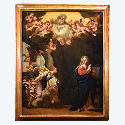 L'Annonciation, Girolamo Bonini, Dit Anconitano (Ancône 1600 - Bologne 1680 c.)