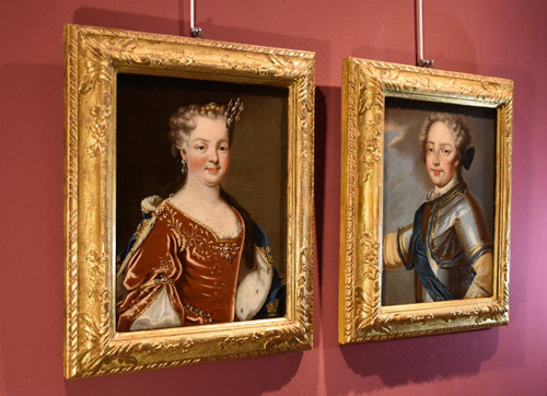 König Ludwig XV. von Frankreich mit Königingemahlin Maria Leszczyńska und Pierre Gobert (1662–1744)