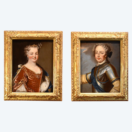 König Ludwig XV. von Frankreich mit Königingemahlin Maria Leszczyńska und Pierre Gobert (1662–1744)