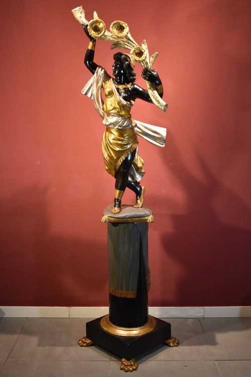 Antike Skulptur einer maurischen Frau, Venedig 19. Jahrhundert