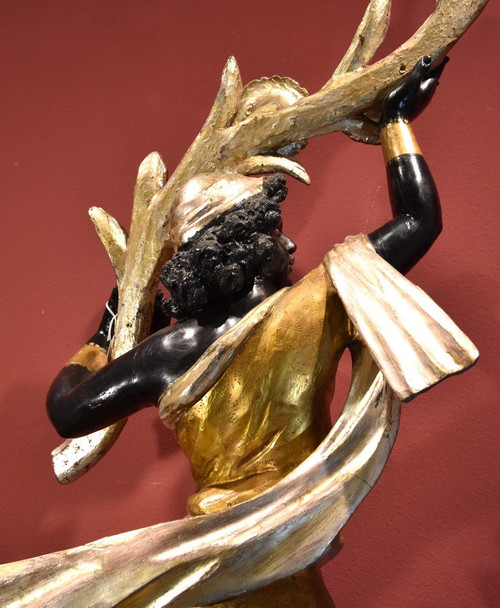 Antike Skulptur einer maurischen Frau, Venedig 19. Jahrhundert