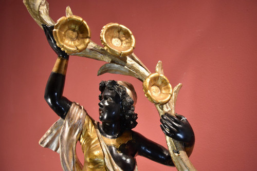 Antike Skulptur einer maurischen Frau, Venedig 19. Jahrhundert