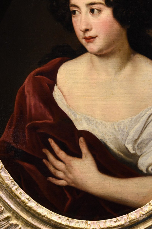 Portrait Of The Young Ortensia Mancini, Jacob Ferdinand Voet (antwerp 1639 - Paris 1689)