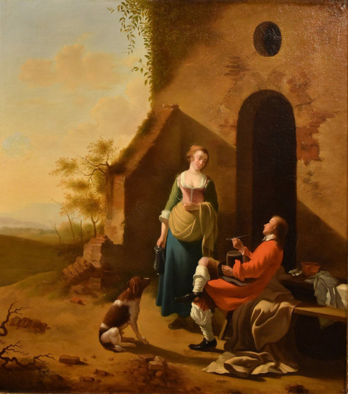 Galante Szene am Eingang eines Gasthauses, Jan Vermeer von Utrecht (schoonhoven 1630 - 1692) Follower